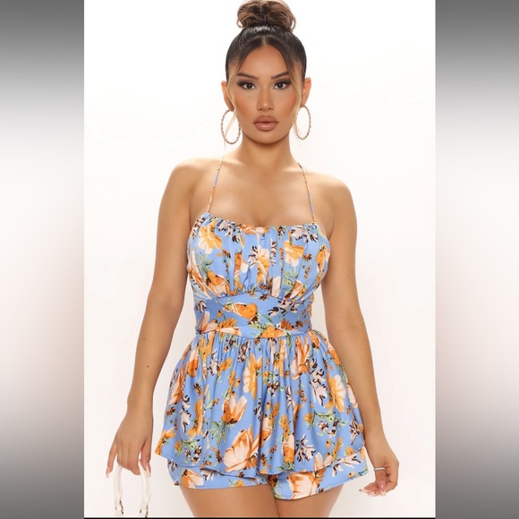 Floral Daydream Satin Romper - Picture 1 of 7